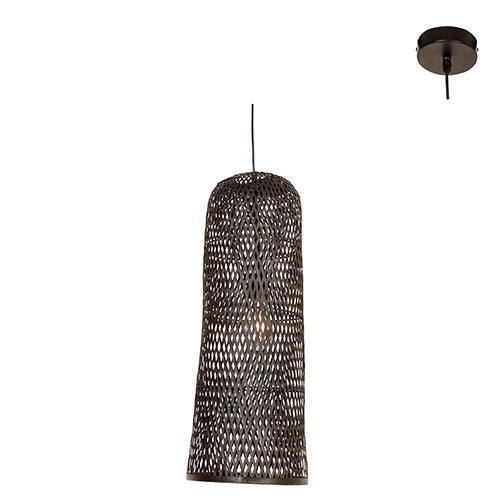 Jellis 250 Blk Pendant Black Woven Bamboo E27 1x60w - Livestainable.co.za