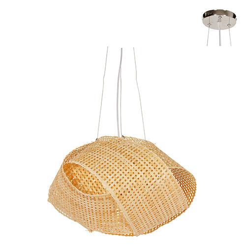 Neda 500 Pendant Nature Woven Bamboo E27 1x60w - Livestainable.co.za