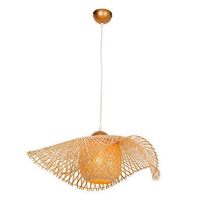 Cronus 450 Pendant Nature Woven Bamboo E27 1x60w - Livestainable.co.za