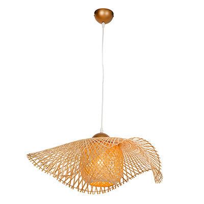 Cronus 650 Pendant Nature Woven Bamboo E27 1x60w - Livestainable.co.za