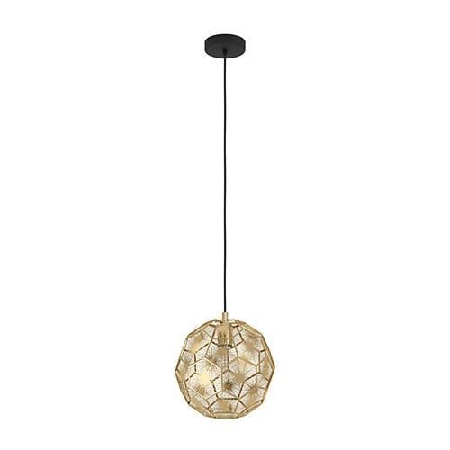 Skoura Pendant Black & Brass E27 1x60w - Livestainable.co.za