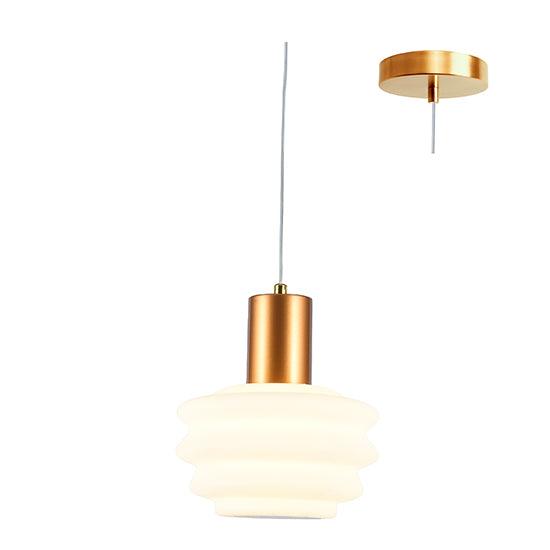 Beehive Single Pendant White & Brass Led 6w 3000 K - Livestainable.co.za