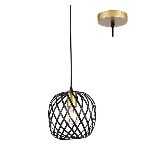 Noir Elegance Small Pendant Black & Gold E27 1x40w - Livestainable.co.za