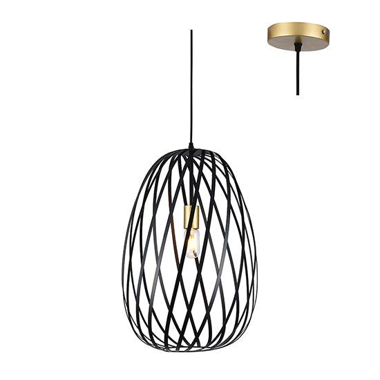 Noir Elegance Medium Pendant Black & Gold E27 1x40w - Livestainable.co.za