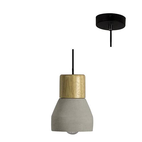 Ceramic & Wood Pendant 120mm Grey - Livestainable.co.za