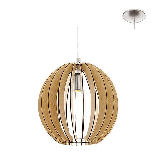 Cossano Pendant Maple & Satin Chrome - Livestainable.co.za