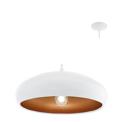 Mogano1 Pendant 400mm White/Copper - Livestainable.co.za