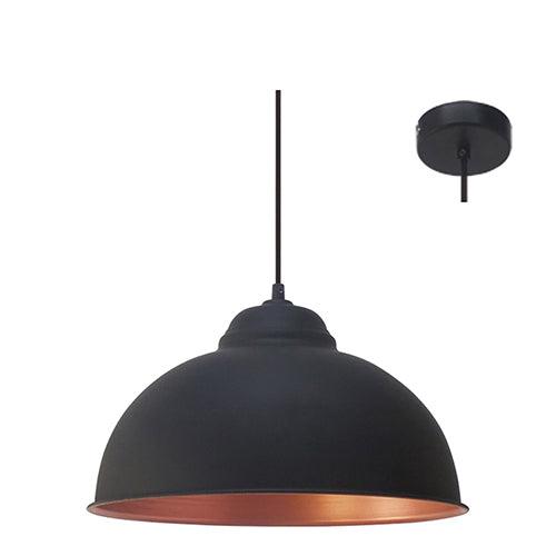 Truro2 Pendant 370mm Black/Copper - Livestainable.co.za