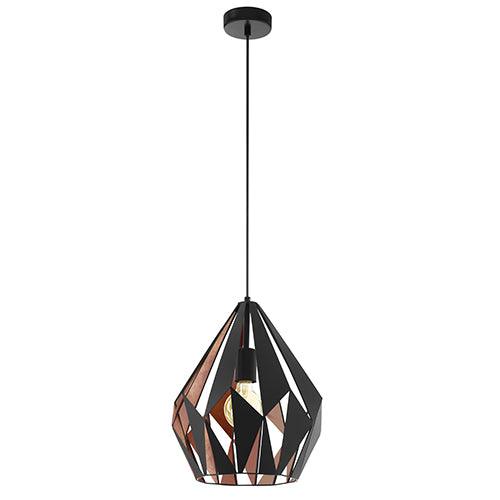 Carlton1 Pendant 310mm Black/Copper - Livestainable.co.za