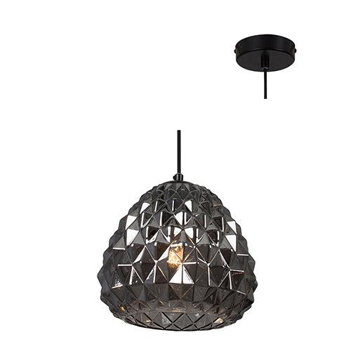 Colmar Pendant 250mm Smokey Black Glass - Livestainable.co.za