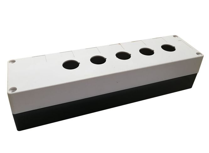 Push Button Enclosure 5 Hole Ip65 Grey 22mm Pb Bx5 22