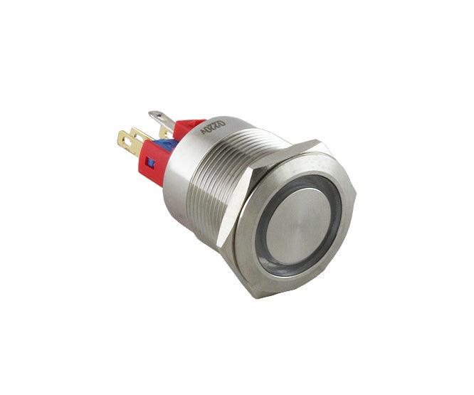 22mm Push Button Switch Lat Iillum Metal 250 Vac 5 A Green Pb Steel Ill Lat G - Livestainable.co.za