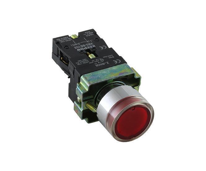 22mm Push Button Illuminated Red 220 Vac No Pb Adp2 Bw3462 R - Livestainable.co.za