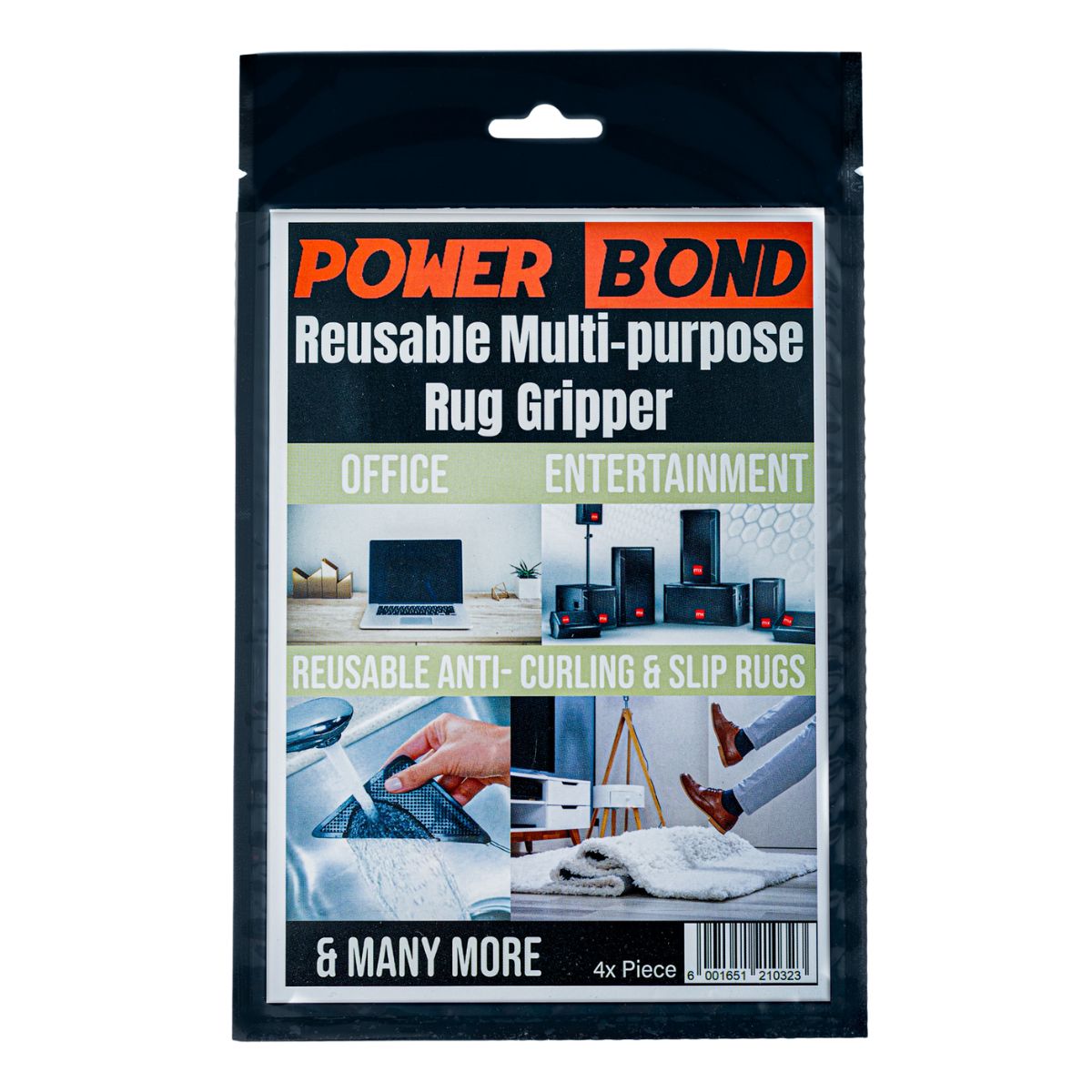 Powerbond Reusable Multi Purpose Rug Gripper 4 Pie