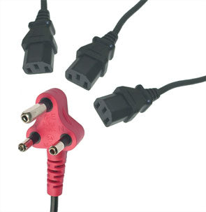 C13 3x Iec Socket Dedicated Power Lead Iec 3 Pin Plugtop Red 4m Pc 6 D3 Ic13 Bk3.8