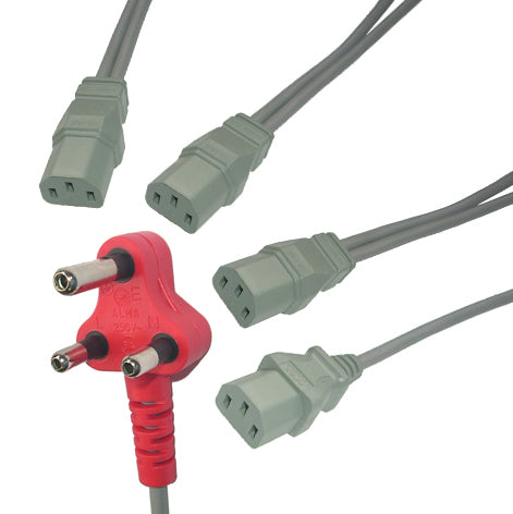 Dedicate Plug Top Lead To 4x Iec 4.8 M Grey Pc 6 D4 Hgy4.8