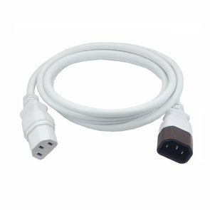 C13 Socket C14 Plug Iec Power Lead White 1.8m Pc Hsp1 Wt1.8