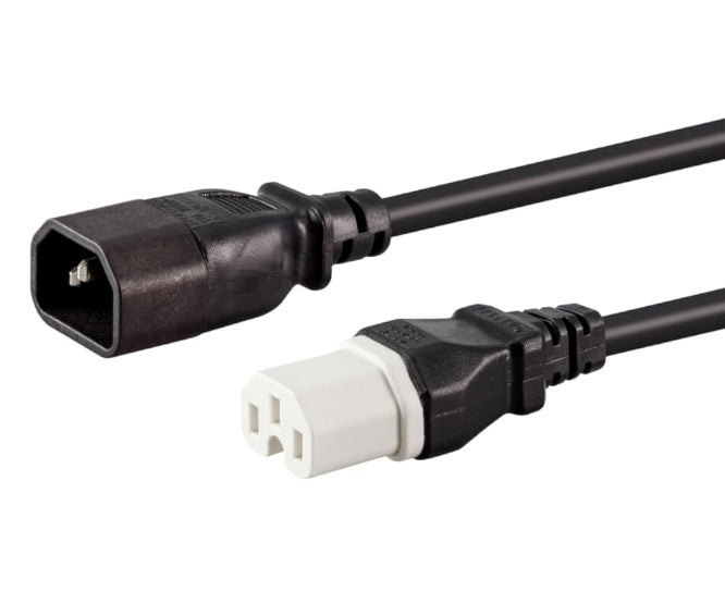 C15 Socket C14 Plug Iec Power Lead Black 1.2m Pc Maemichic073 Bk1.2