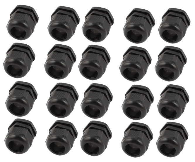 Black Compression Gland Ph=20mm Cab=6.5 12mm L=9mm 1 K/Bag Pg13.5 Blk