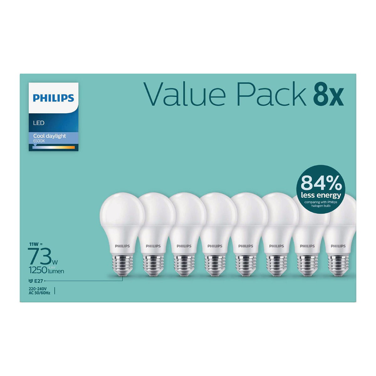 Philips Globe Led 11 W Screw Type Cool White 8 Pk