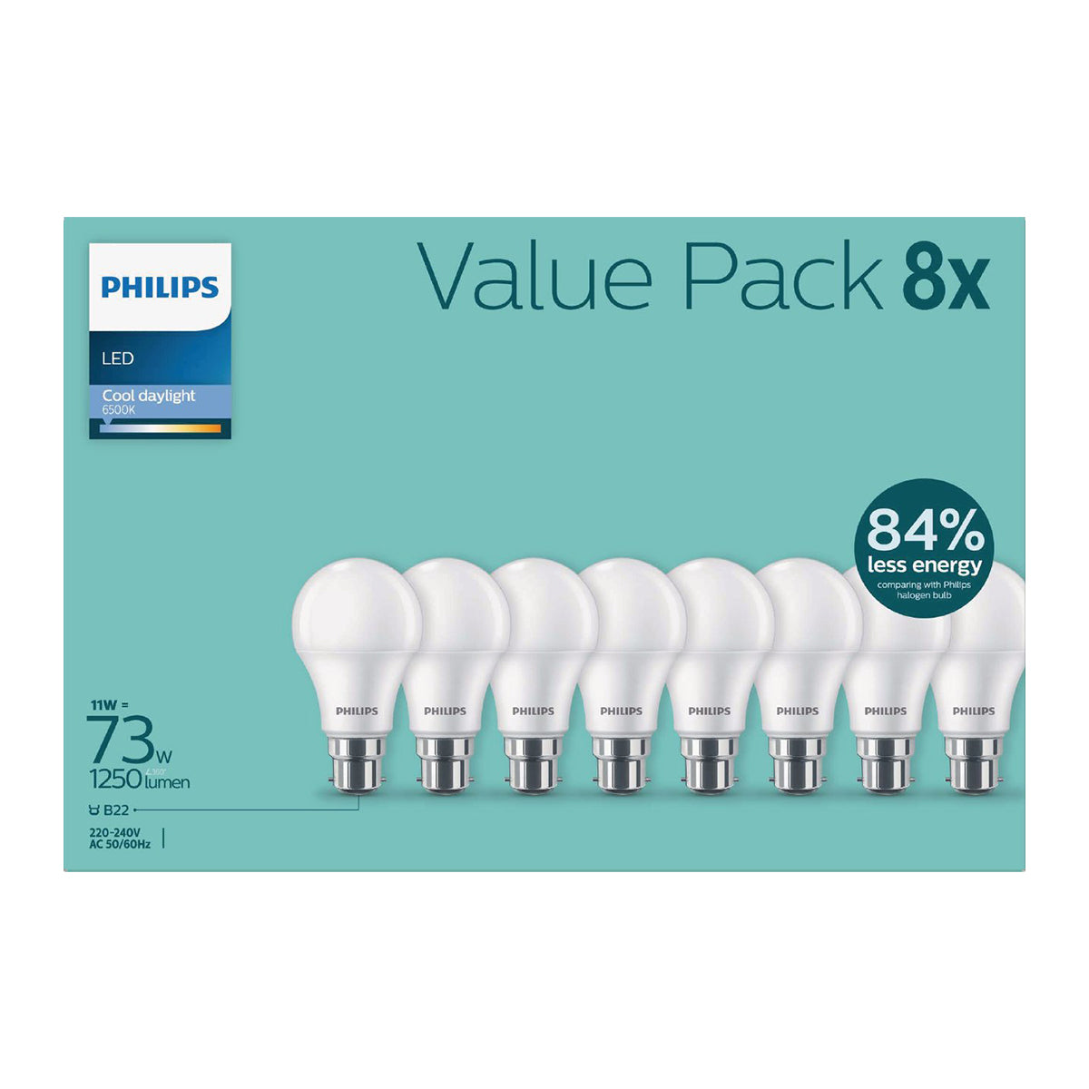 Philips Globe Led 11 W Pin Type Cool White 8 Pack