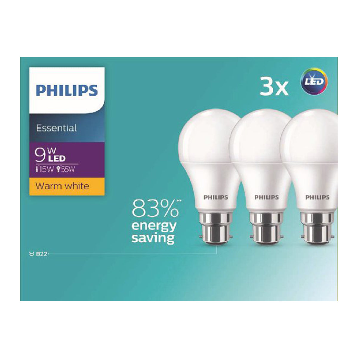 Philips Globe Led 9 W Pin Type Warm White 3 Pack