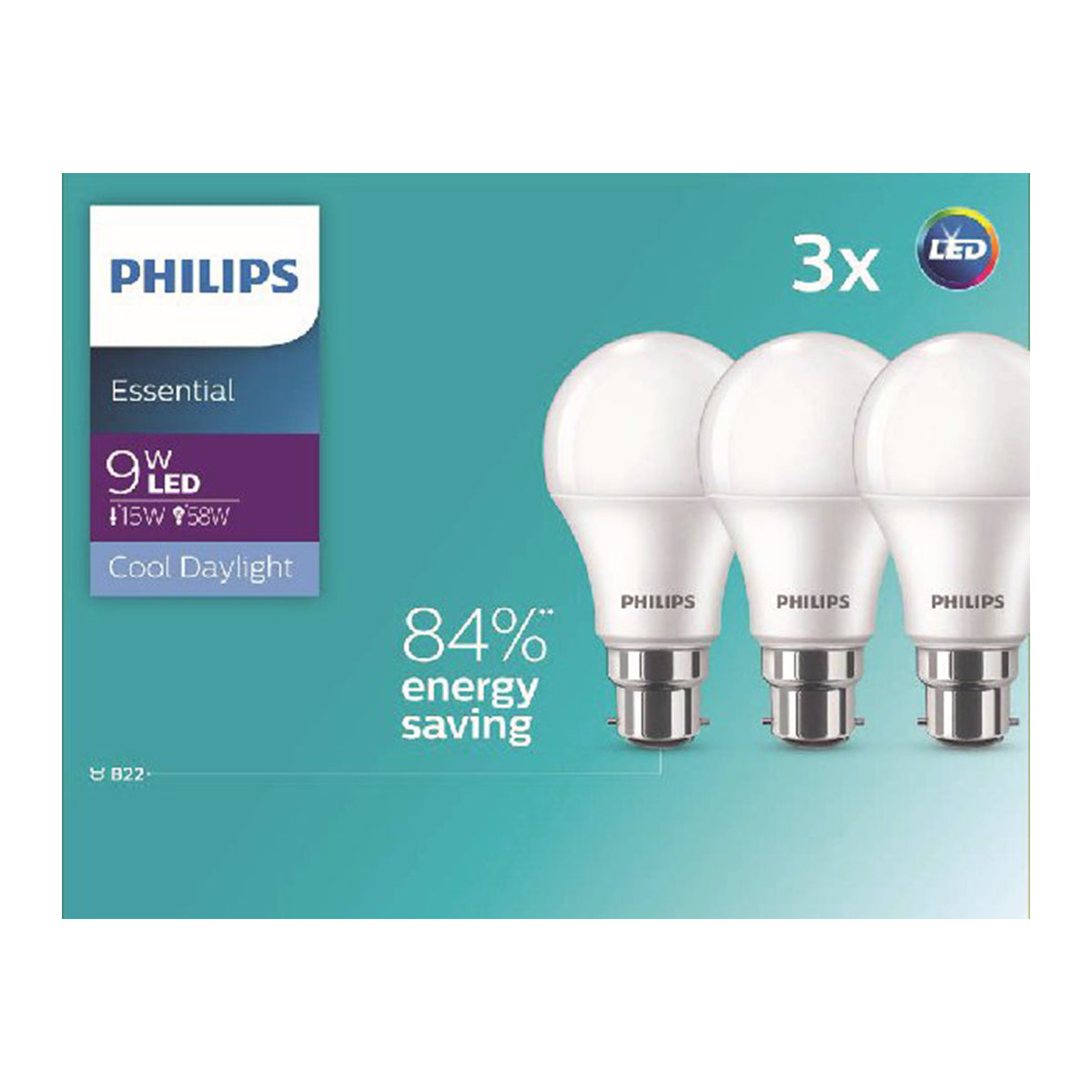 Philips Led Globe 9 W Pin Type Cool White 3 Pk