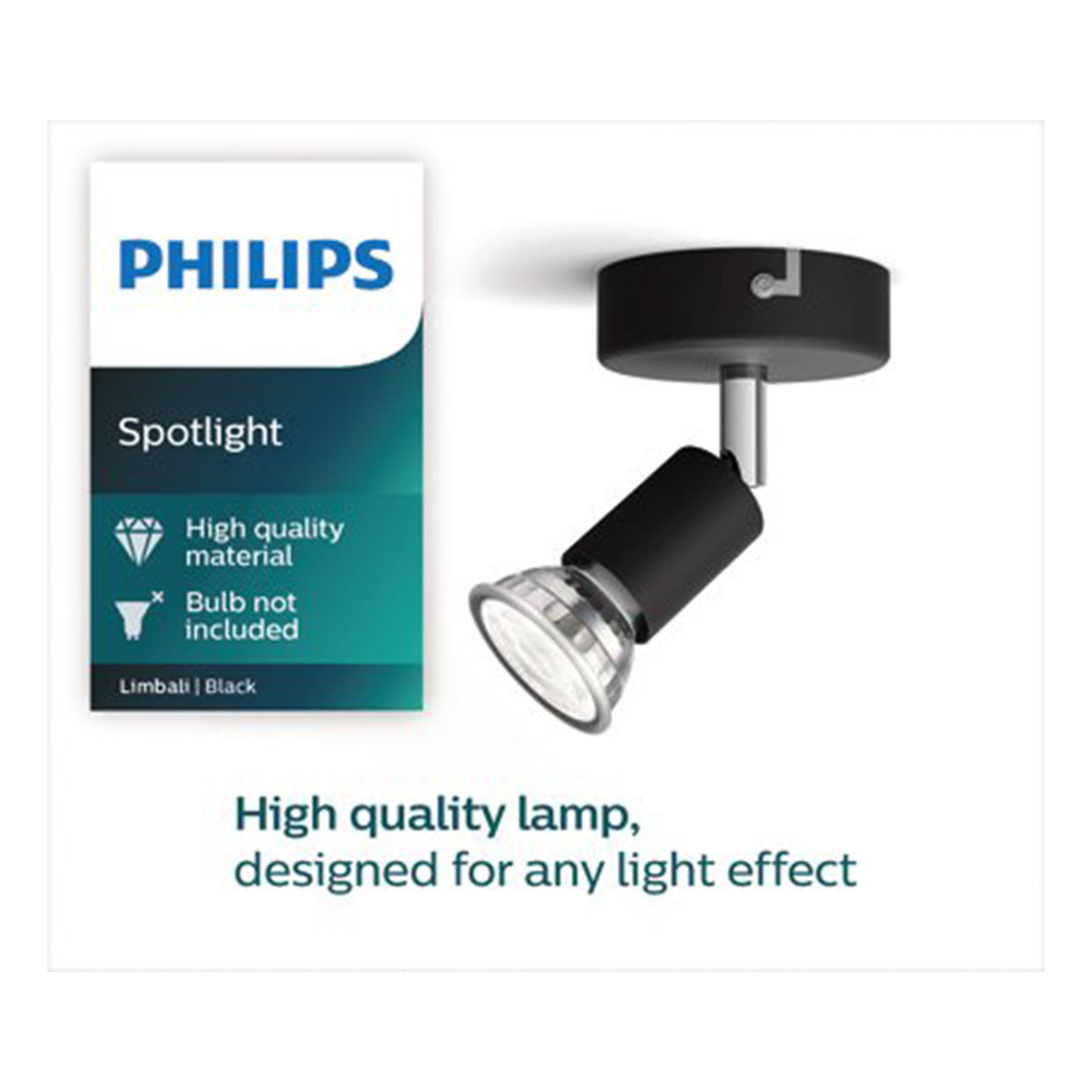 Philips Spotlight Single Black 50 W Downlighter