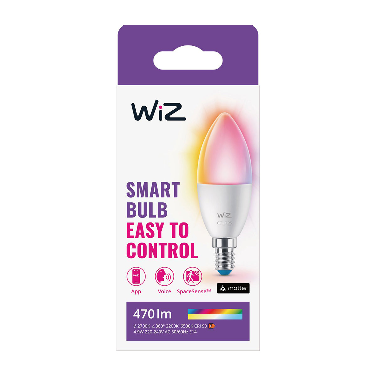 Wiz Wifi Ble 4.9 W Smart Bulb Candle C37