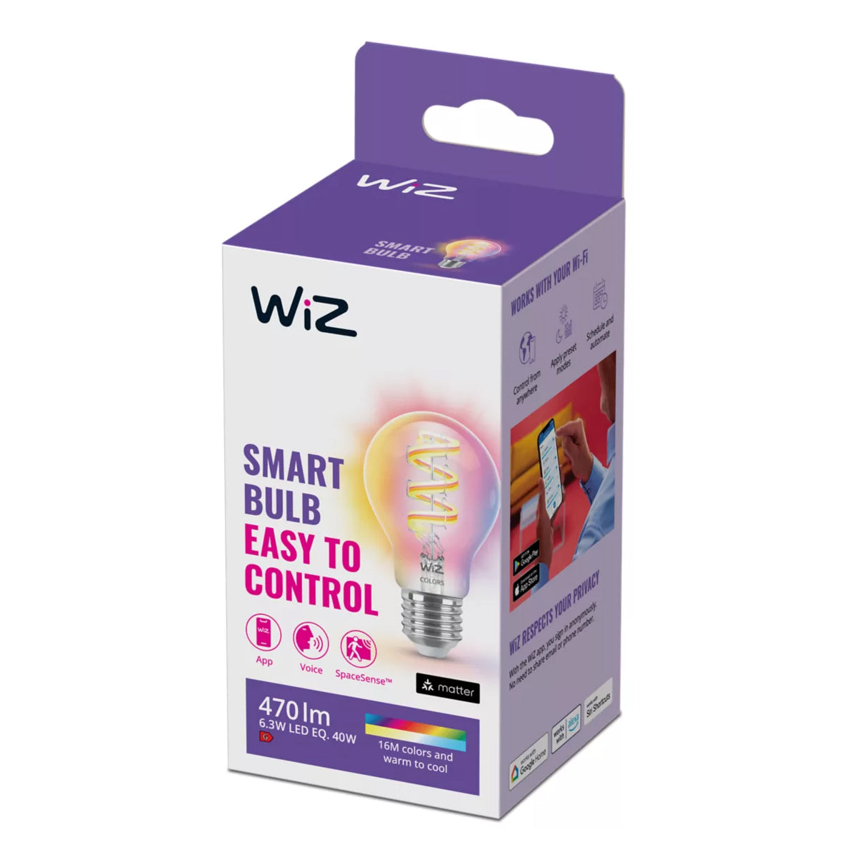Wiz Wi Fi Ble 40 W Smart Bulb A60 E27 470 Lm
