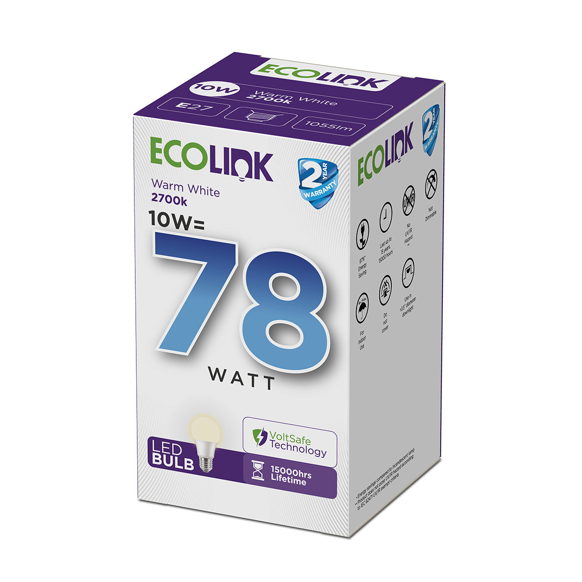 Ecolink Globe 10 W Scew Type Warm White