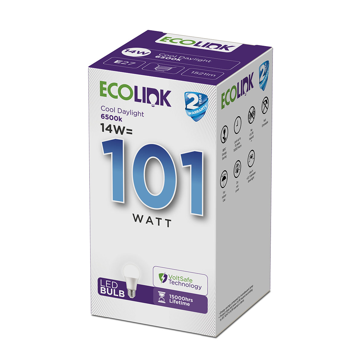 Ecolink Globe 14 W Screw Type Cool White