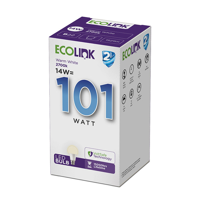 Ecolink Globe Led 14 W Pin Type Warm White