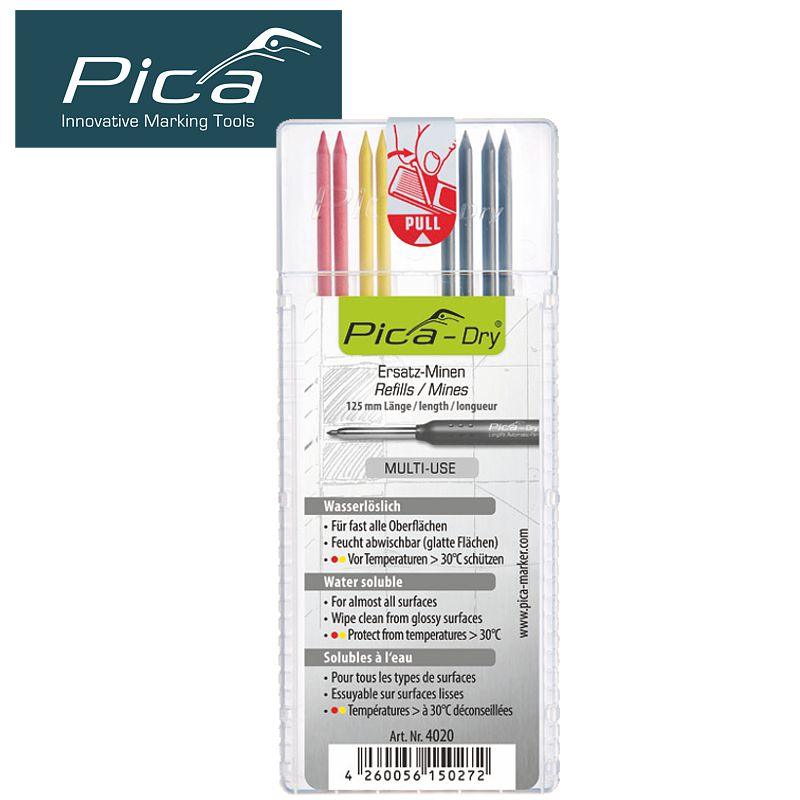 Pica Dry Refills 8 Pc Set 2 X Red, 2 X Yellow, 4 X Graphite - Livestainable.co.za