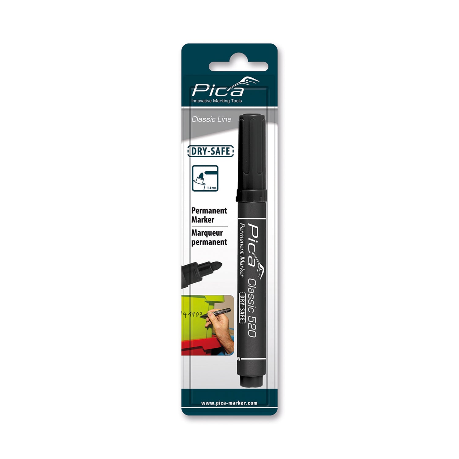 Pica Permanent Marker 1 4 Mm Round Tip Black Blister