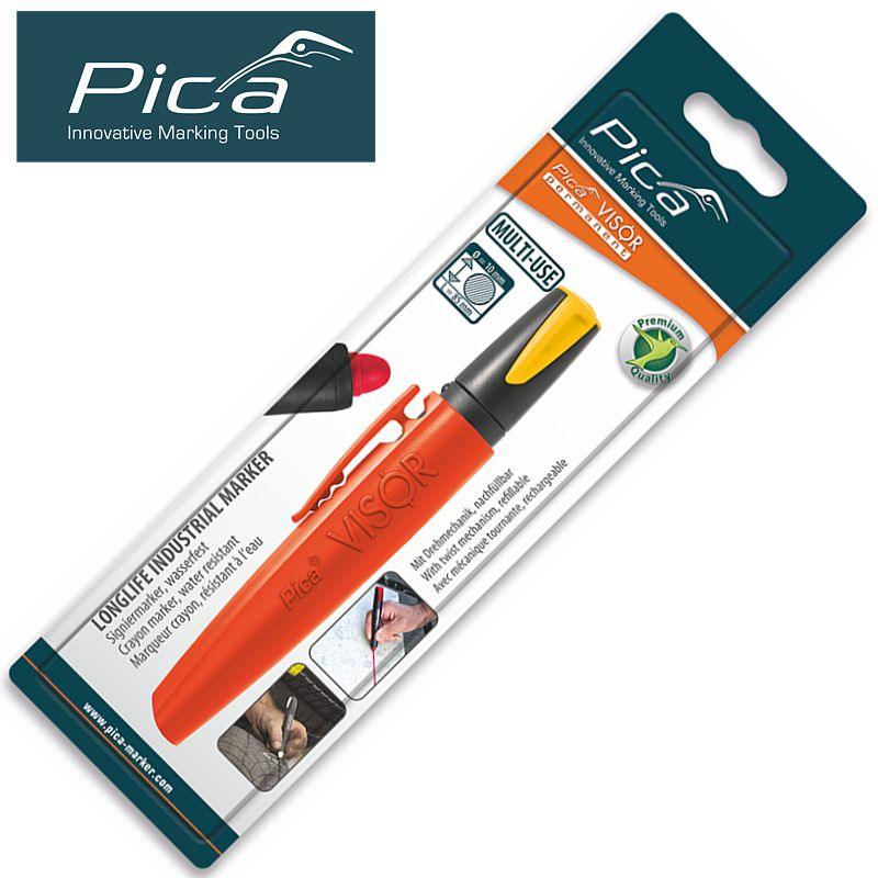 Pica Visor Permanent Marker Yellow In Blister - Livestainable.co.za