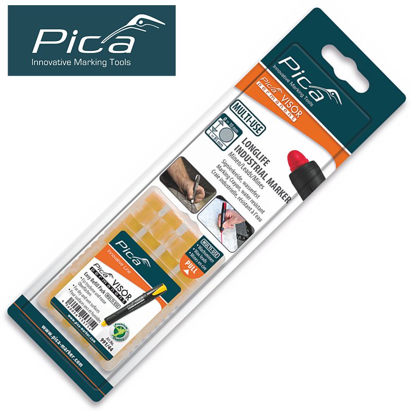 Pica Pica Visor Permanent Marker Refills Yellow 4 Pc In Blister