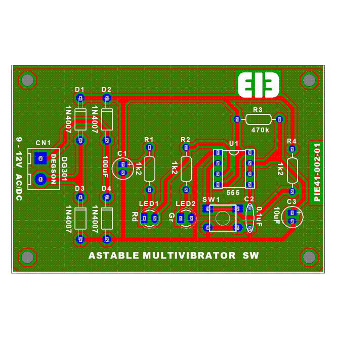 Unassembled Kit Stable/Monostable Multivibrator Circuit Kit (Lm555) Eie41 002 01