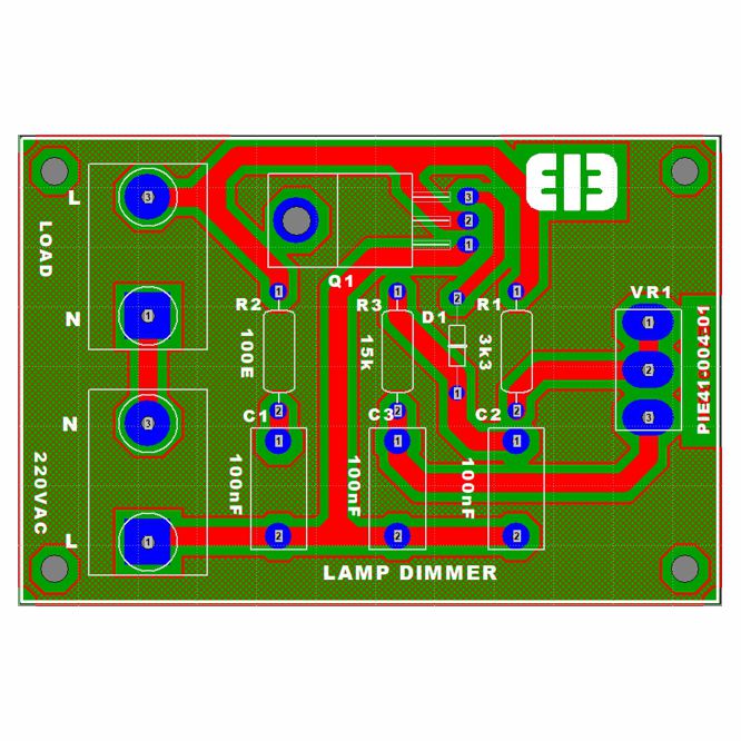 Pcb Only For 230 Vac Lamp Dimmer 50x75x1.5mm Pie41 004 01