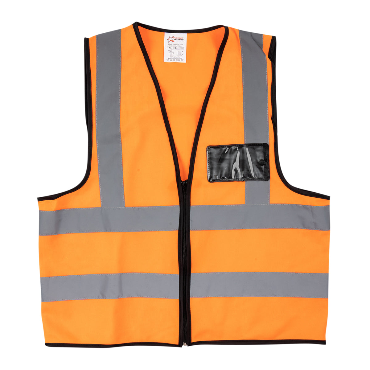 Pioneer Reflective Vest Zip Id Pouch Orange S