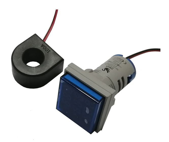 Panel Mount Blue Indicator 22mm V+A+F Square Pl Ad101 22 Vahzs B