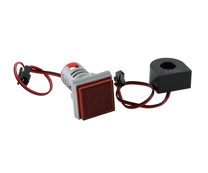 Voltmeter+Ammter+Frequency Meter Square Red Pl Ad101 22 Vahzs R