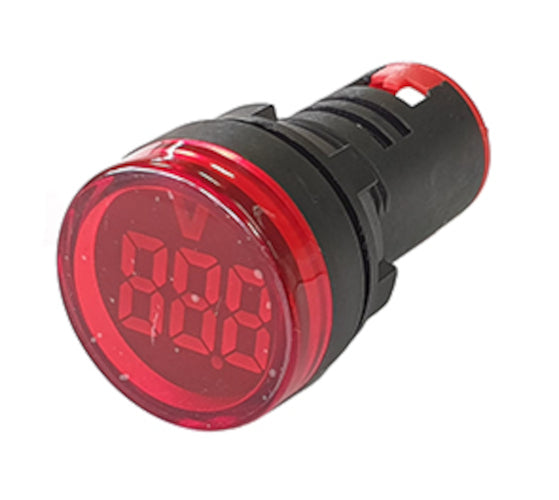Voltmeter Pilot Light Round Red 5 60 Vdc Pl Dc5 60 V R