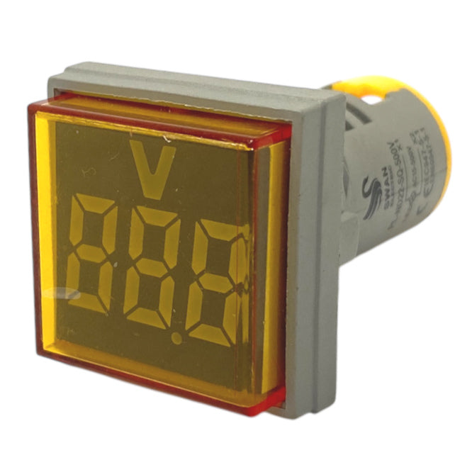 Voltmeter Indicator Squ 500 Vac 22mm Yellow Pl Nd22 Sq 500 A Y