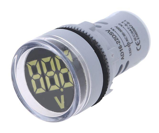 Voltmeter Indicator 500 Vac 3 Dig White 22mm P/M Pl Nd22 500 V W - Livestainable.co.za