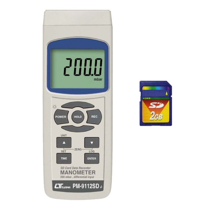 Manometer / Pressure Meter 200 Mbar + Sd Card Pm9112 Sd