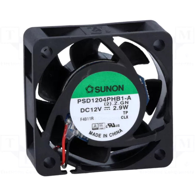 12 Vdc Axial Cooling Fan 40sqx15mm Ball 14 Cfm Psd1204 Phb1 A.2.Z.Gn