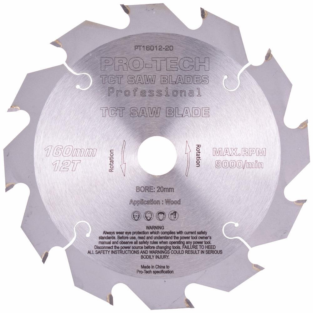 Saw Blade Tct 160 X2.2 X20 X12 T Wood Prof. Pro Tech Fes. Ts55 Pw12 - Livestainable.co.za