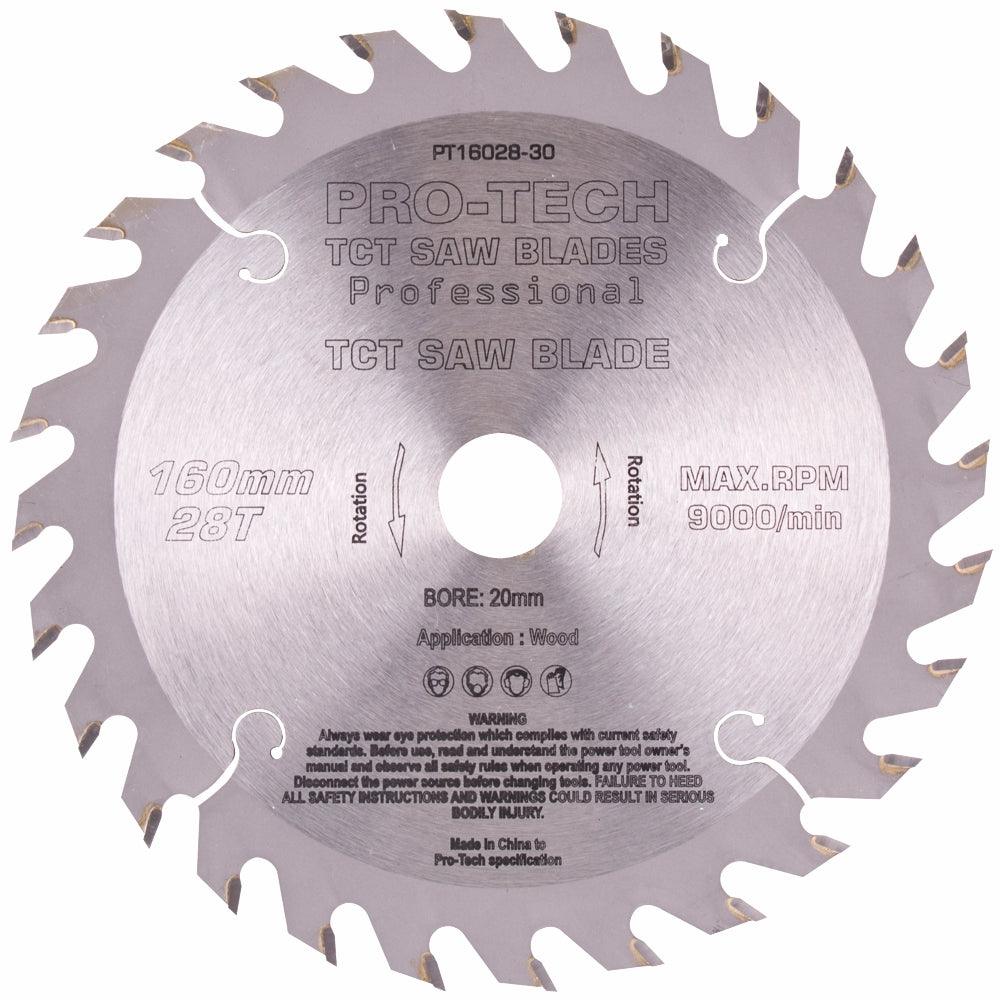 Saw Blade Tct 160 X2.2 X20 X28 T Wood Prof. Pro Tech Fes. Ts55 W28 - Livestainable.co.za