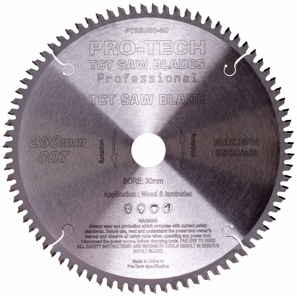 Saw Blade Tct 260 X2.5 X30 X80 T Wood Prof. Pro Tech Fes. Kapex - Livestainable.co.za